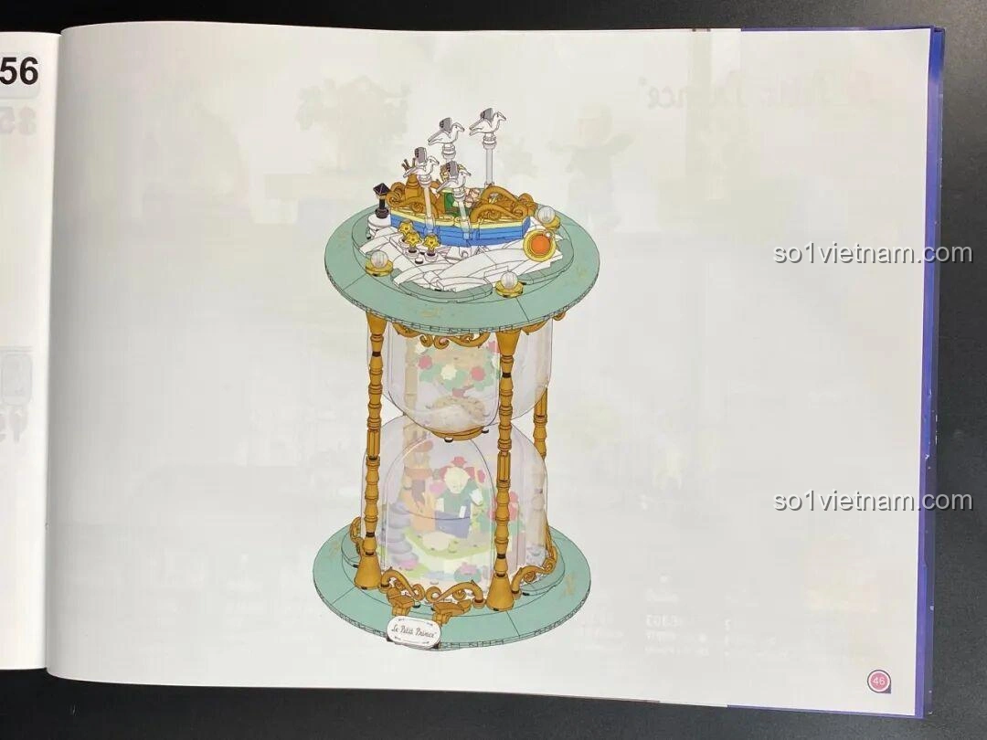 Minh họa chi tiết một bước lắp ráp phức tạp hơn của bộ Đồng Hồ Cát 86301.