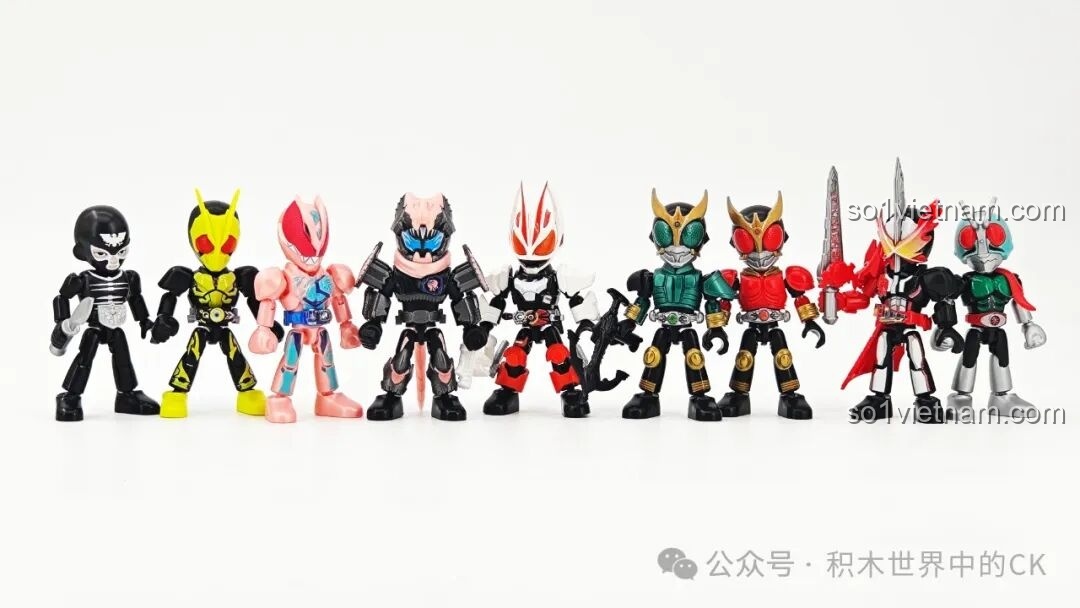 Tất cả các mô hình Kamen Rider trong bộ BLOKEES