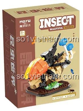 Bộ lắp ghép mô hình Côn trùng Thế giới Đẹp - Bọ Hung Dài Sừng của MOYU BLOCK MY97129, đồ chơi giáo dục cho bé 8 tuổi, hộp sản phẩm