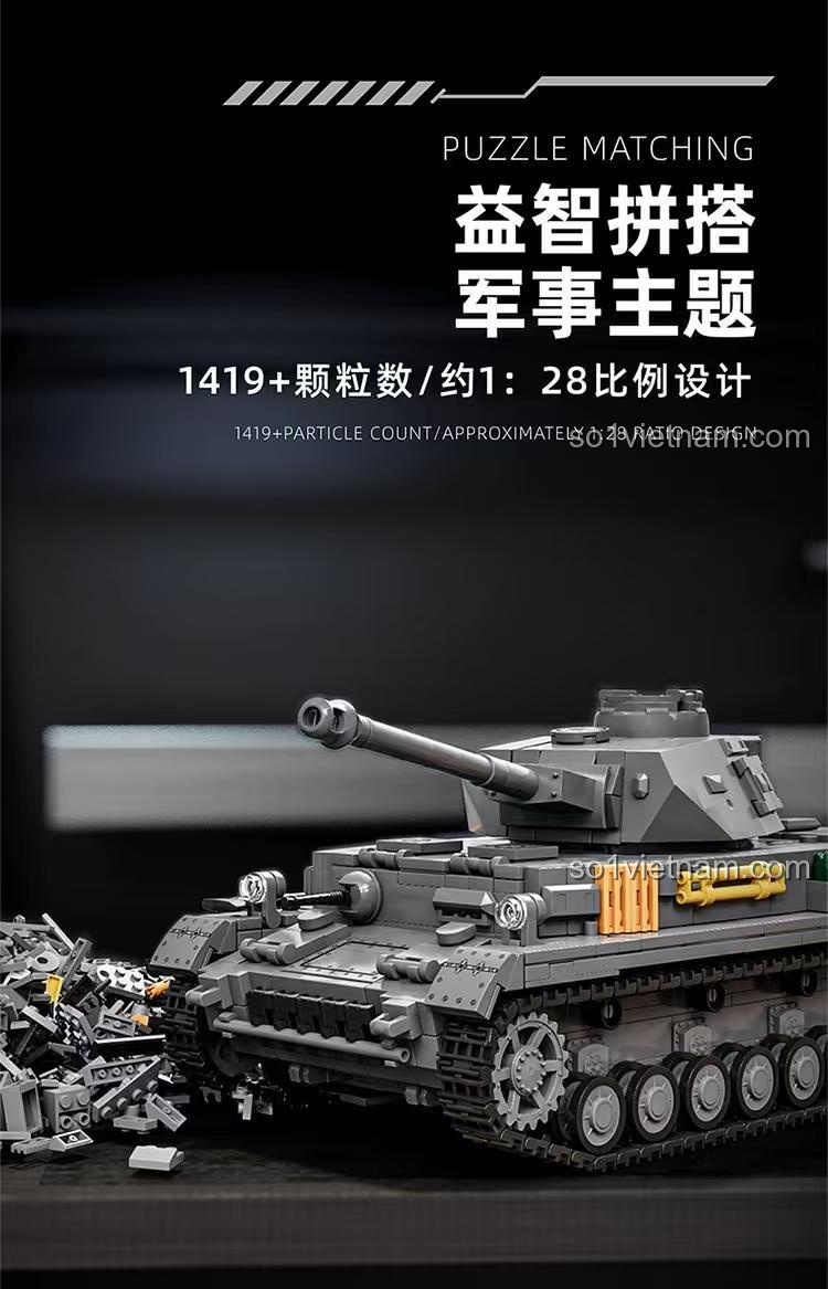 Bộ lắp ghép xe tăng quân sự Panzer IV Ausf. F2 12GO 97003