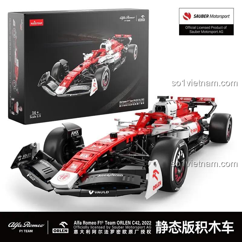 Bộ lắp ráp xe đua F1 Alfa Romeo C42 RASTAR 94410 và hộp đựng, đồ chơi Technic cho bé trai 14 tuổi