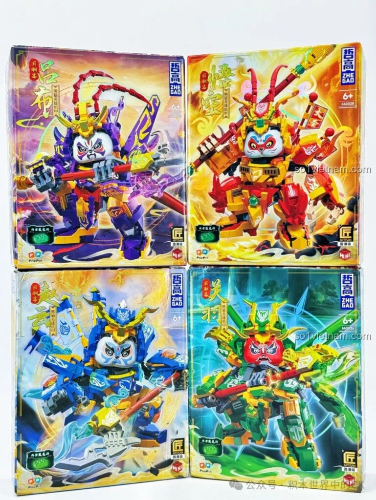 Hộp sản phẩm bộ lắp ráp robot gấu trúc ZHEGAO Quan Vũ