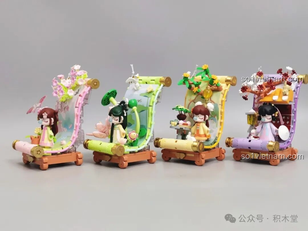 Góc nghiêng của bộ sưu tập TOP TOY Nanci Cuộn Tranh Bốn Mùa.