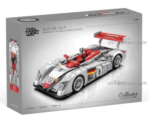 Hộp đồ chơi mô hình Siêu xe đua Le Mans Audi R8 YC-23044 của Bole Brick, quà tặng hấp dẫn cho bé trai đam mê tốc độ.