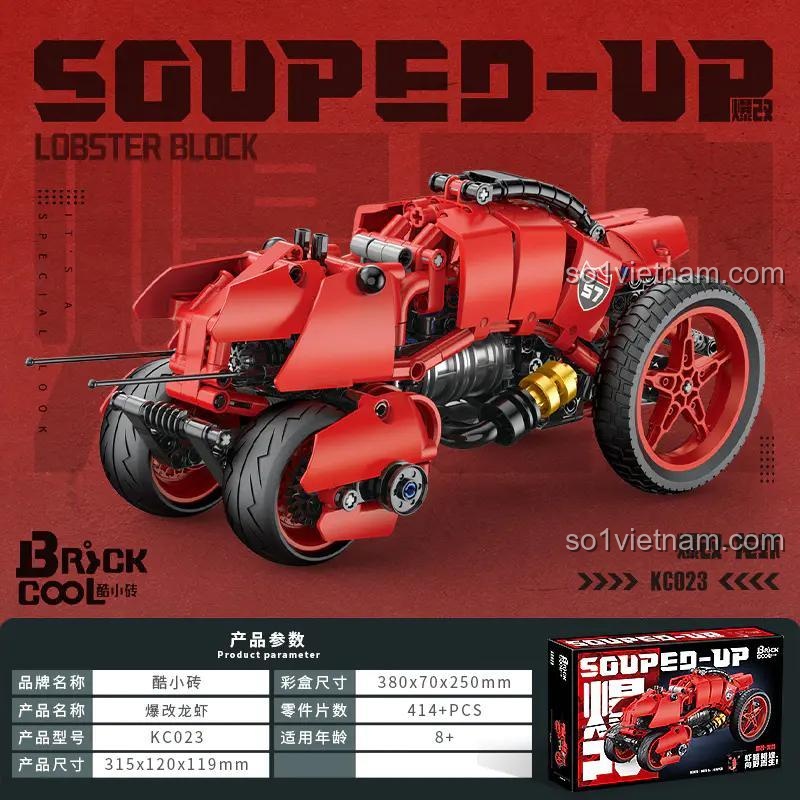 Đồ chơi lắp ráp BrickCool KC023 Xe độ Souped-Up 414 chi tiết, thiết kế đột phá, phát triển tư duy cho bé trai 8 tuổi.