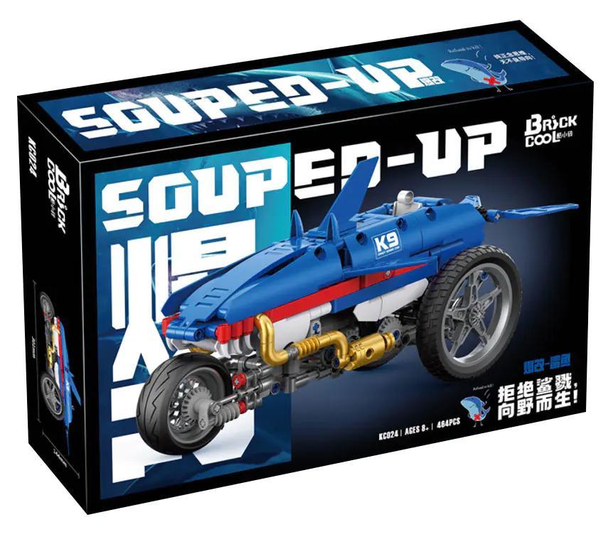 Bộ lắp ghép Xe Cá Mập Độ BrickCool KC024, mô hình xe độ hình cá mập độc đáo, đồ chơi lắp ráp cho con trai 8 tuổi, giá tốt