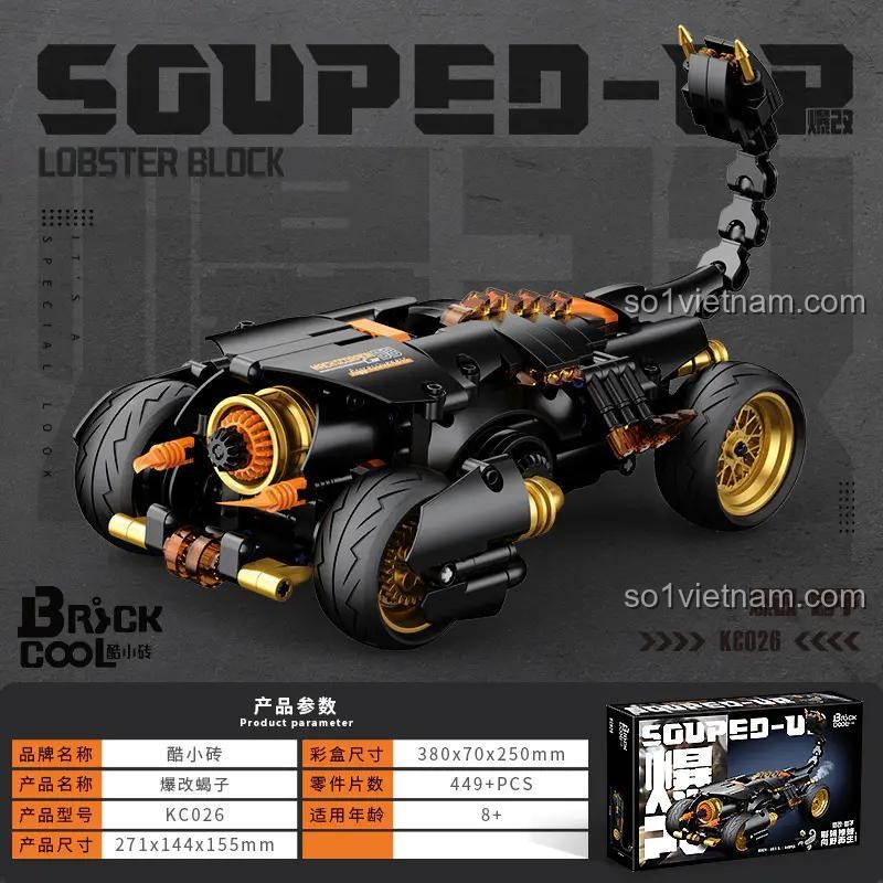 Thông số kỹ thuật đồ chơi mô hình KC026 Bọ Cạp Độ Souped-Up BrickCool, đồ chơi lắp ráp cho bé trai 8 tuổi, chất lượng cao