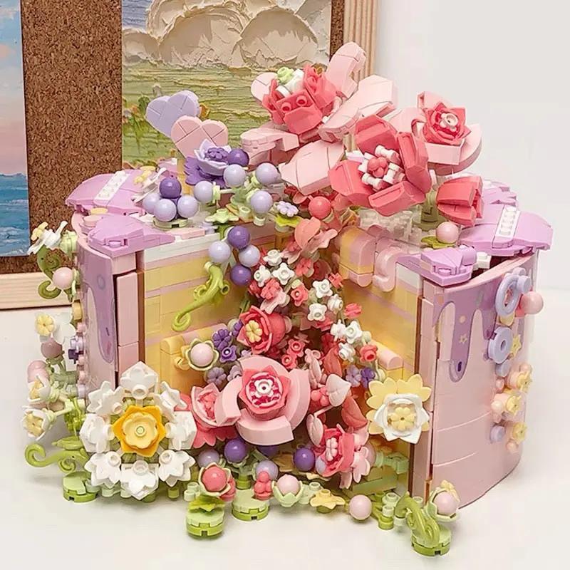 Bộ lắp ghép BrickLink 2057 Bánh kem ngọt ngào với trang trí hoa, đồ chơi xếp hình mô hình bánh kem cho bé gái 14 tuổi, kiệt tác ngọt ngào, giá tốt