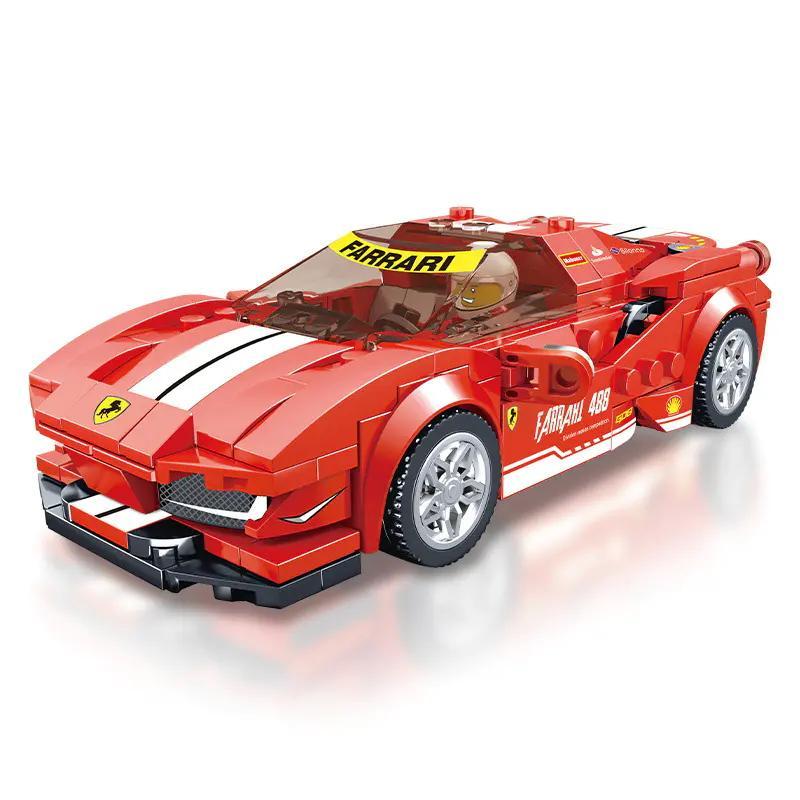 Mô hình xe Ferrari 488 màu đỏ, tỉ lệ 1:32, 314 chi tiết, dành cho bé trai 6 tuổi