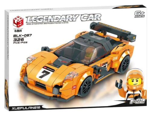 Bộ đồ chơi lắp ráp Siêu xe Chevrolet ZR1 màu cam, có minifigure đi kèm, mã BLK-087, 326 chi tiết, dành cho bé 6 tuổi