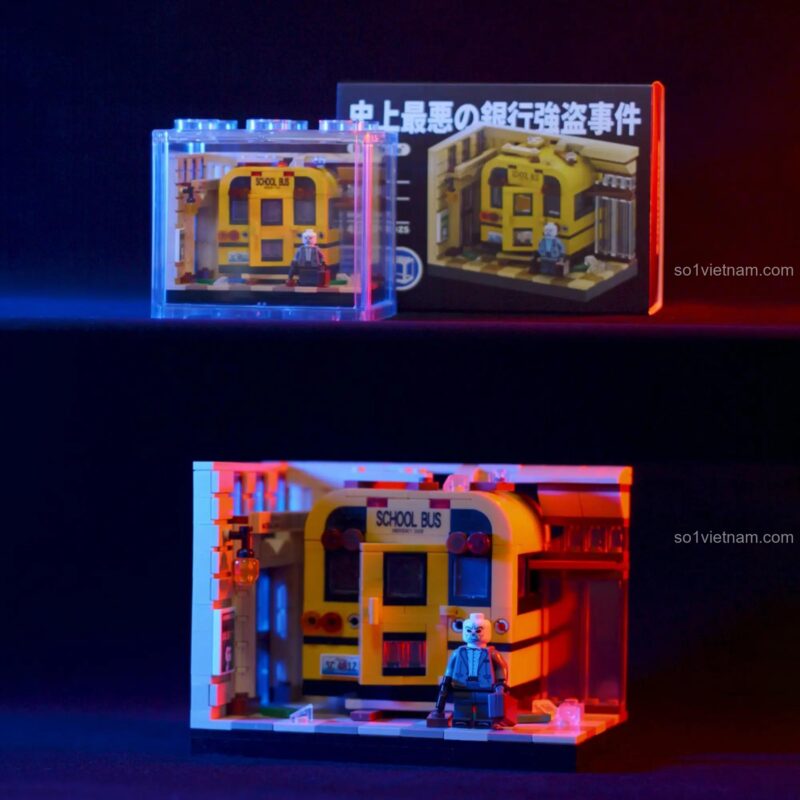 Bộ lắp ghép Buildable X6146 Vụ Cướp Ngân Hàng trong hộp mica và hộp sản phẩm, đồ chơi xây dựng cho bé trai