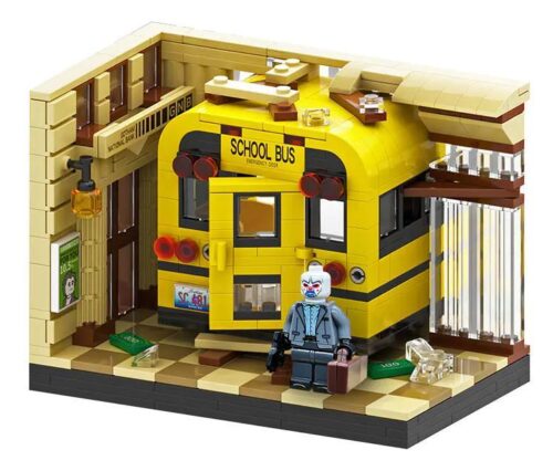Bộ lắp ghép Buildable X6146 Vụ Cướp Ngân Hàng với xe buýt trường học và minifigure Joker, đồ chơi xây dựng cho bé trai 6 tuổi