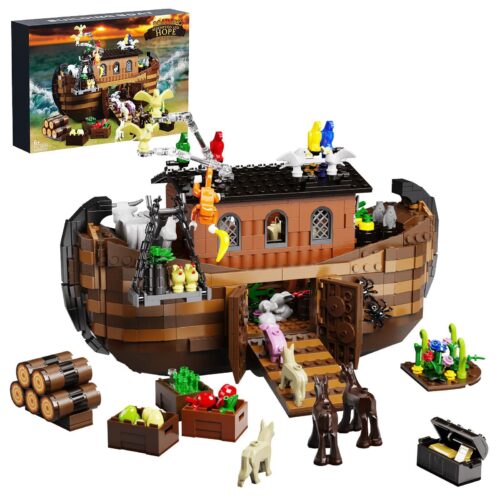 Hộp sản phẩm BuildMoc F-C10018 Thuyền Noah với 1007 mảnh ghép, đồ chơi lắp ráp cho bé 6 tuổi