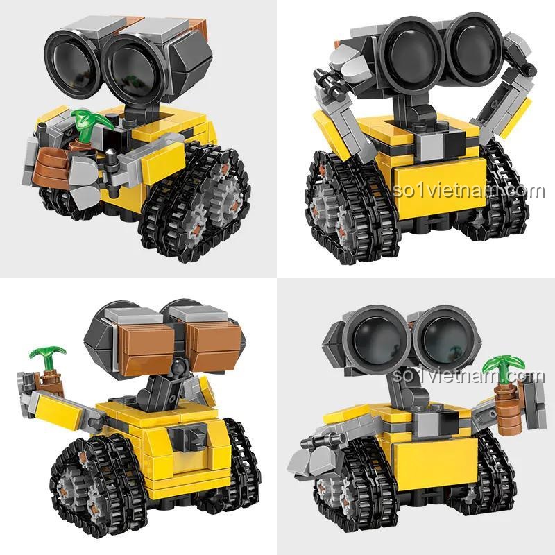 Các góc nhìn của Robot Wall-E Mini B.Toys JKC7635, bộ lắp ghép 217 mảnh, đồ chơi mô hình robot cho bé 6 tuổi