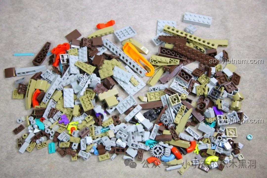 Toàn bộ các mảnh ghép có trong túi số 1 của bộ đồ chơi xây dựng Khủng long máy T-Rex MJ.