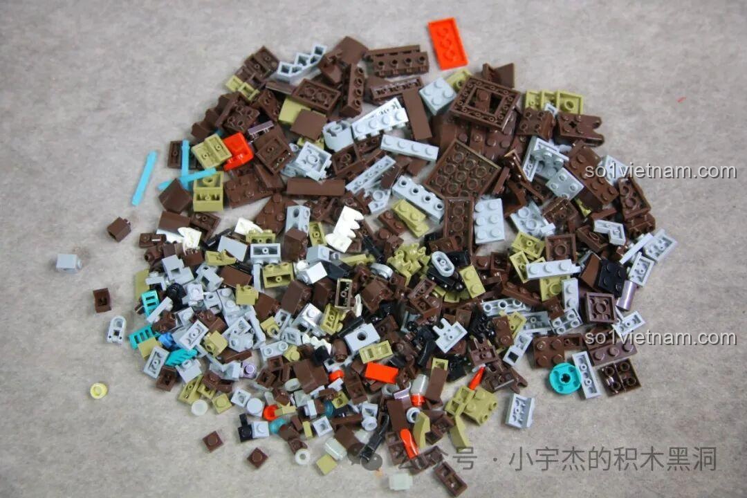 Toàn bộ các mảnh ghép có trong túi số 3 của bộ lắp ráp Mô hình Khủng long bạo chúa T-Rex.