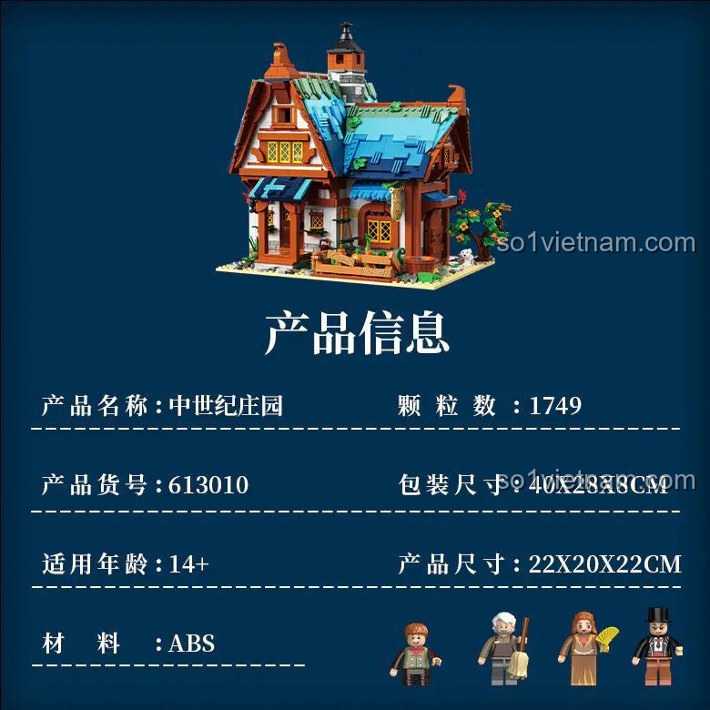 Các minifigure đi kèm Dinh thự Cổ Trung Cổ ZHEGAO 613010, kiến trúc Trung Cổ, 1749 mảnh ghép, độ tuổi 14+
