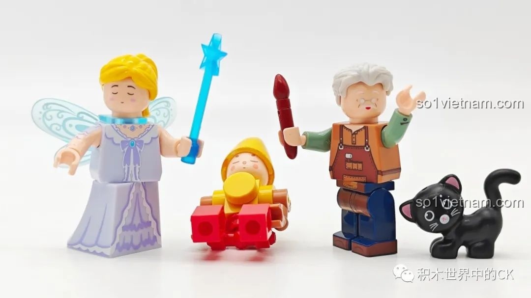 Các nhân vật phụ của mô hình Pinocchio Wekki 506186 với nhiều tư thế khác nhau, thể hiện sự sống động.