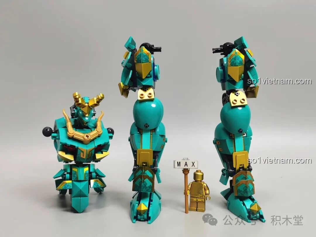 Các phần thân và chân của Thanh Long Cơ Giáp M38-B1235 đã lắp xong, đặt cạnh nhau. Robot Thanh Long M38-B1235 chất lượng cao giá tốt.