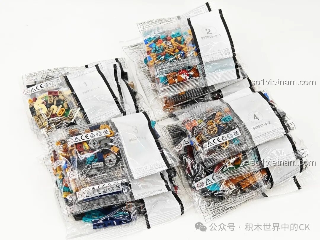Các túi mảnh ghép của bộ ZHEGAO 958013 được đánh số thứ tự rõ ràng, giúp quá trình lắp ráp khoa học và dễ dàng hơn.