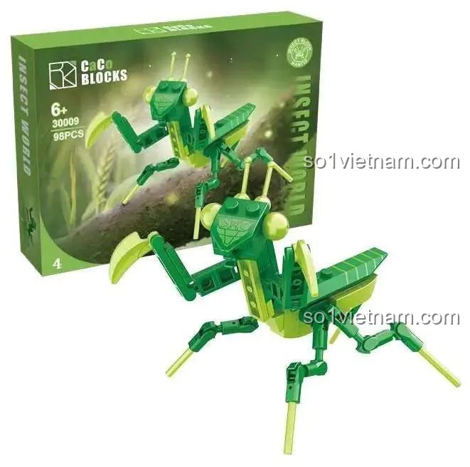 đồ chơi mô hình Bộ sưu tập côn trùng CACO 30009 hình con bọ ngựa xanh lá, rèn luyện tư duy cho Con trai 6 tuổi.