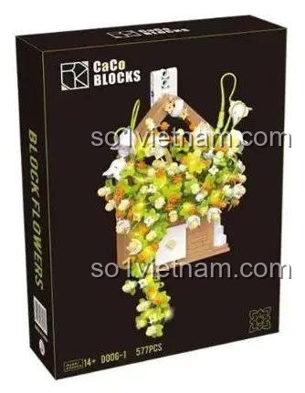 Hộp đồ chơi Chậu Hoa Treo Tường CaCo Blocks D006-1, 577 chi tiết, giá tiết kiệm cho con gái 14 tuổi.