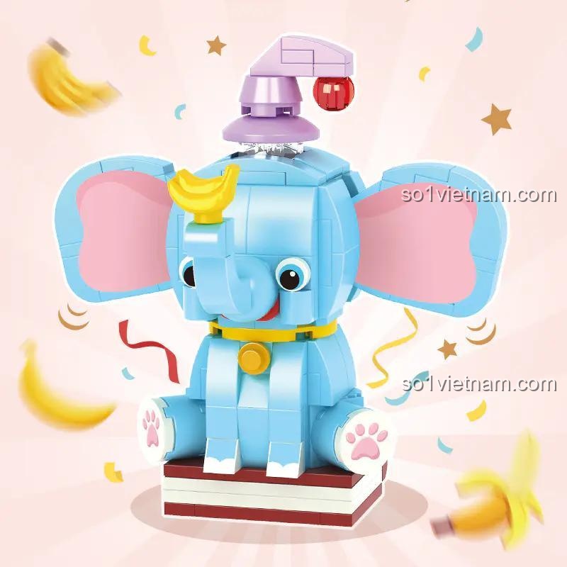 CaCo Blocks D022 đồ chơi mô hình Voi Xiếc, bộ đồ chơi Rạp Xiếc, cho bé gái 6 tuổi