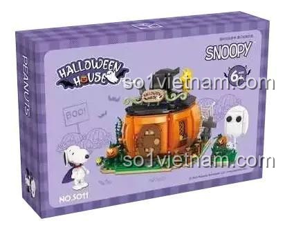 Hộp sản phẩm bộ lắp ráp Snoopy Halloween House CACO S011