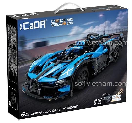 Hộp đồ chơi mô hình CaDA C51302 Siêu Xe Blue Flame Phantom, quà tặng sinh nhật ý nghĩa cho con trai 6 tuổi.