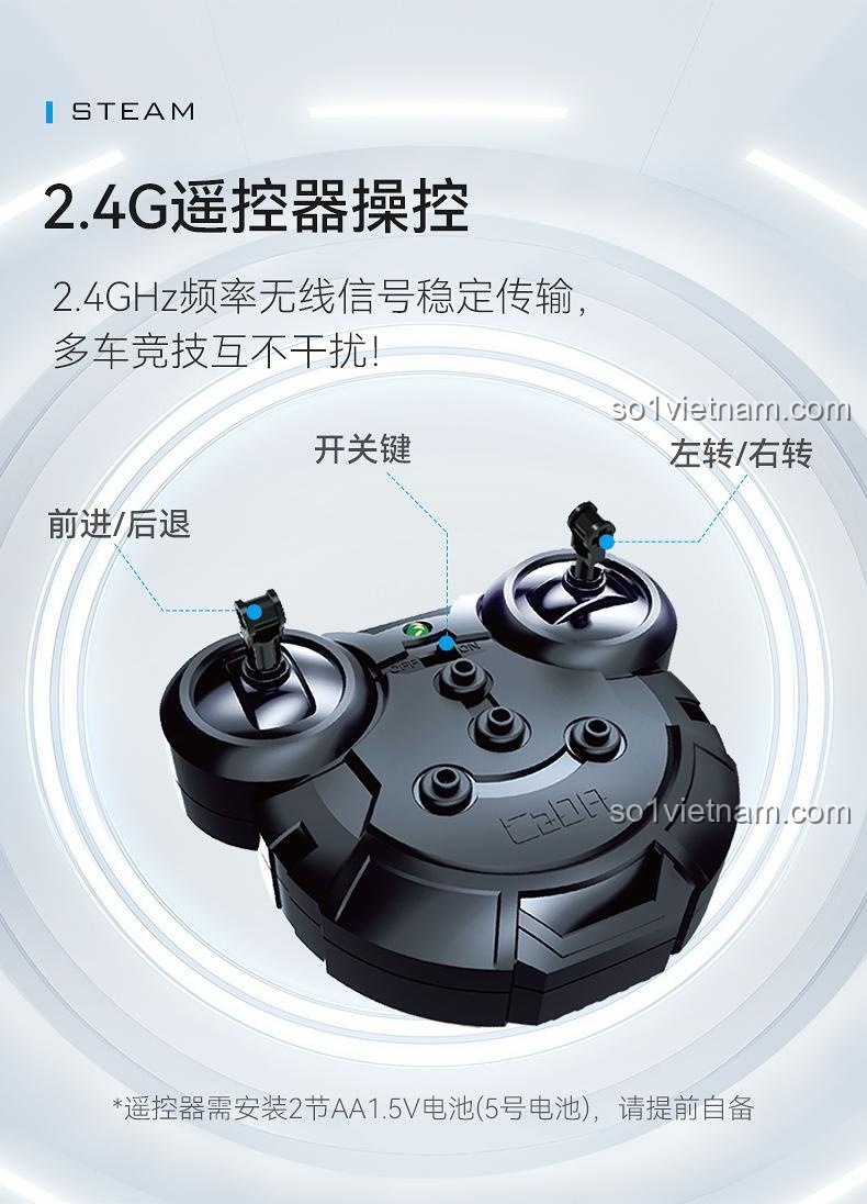 Tay điều khiển từ xa 2.4G của bộ đồ chơi CaDA C51302, tín hiệu ổn định, không nhiễu sóng.