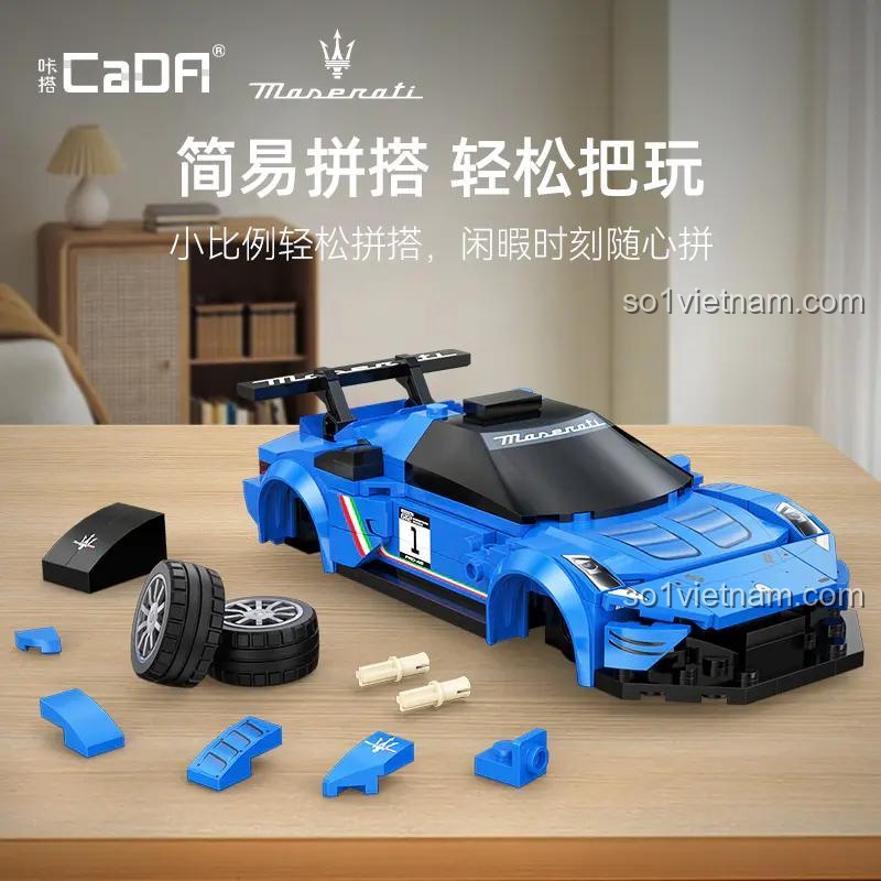 Kích thước mô hình xe đua Maserati GT2 CaDA C55031: dài 15.5cm, rộng 7.2cm, cao 4.4cm