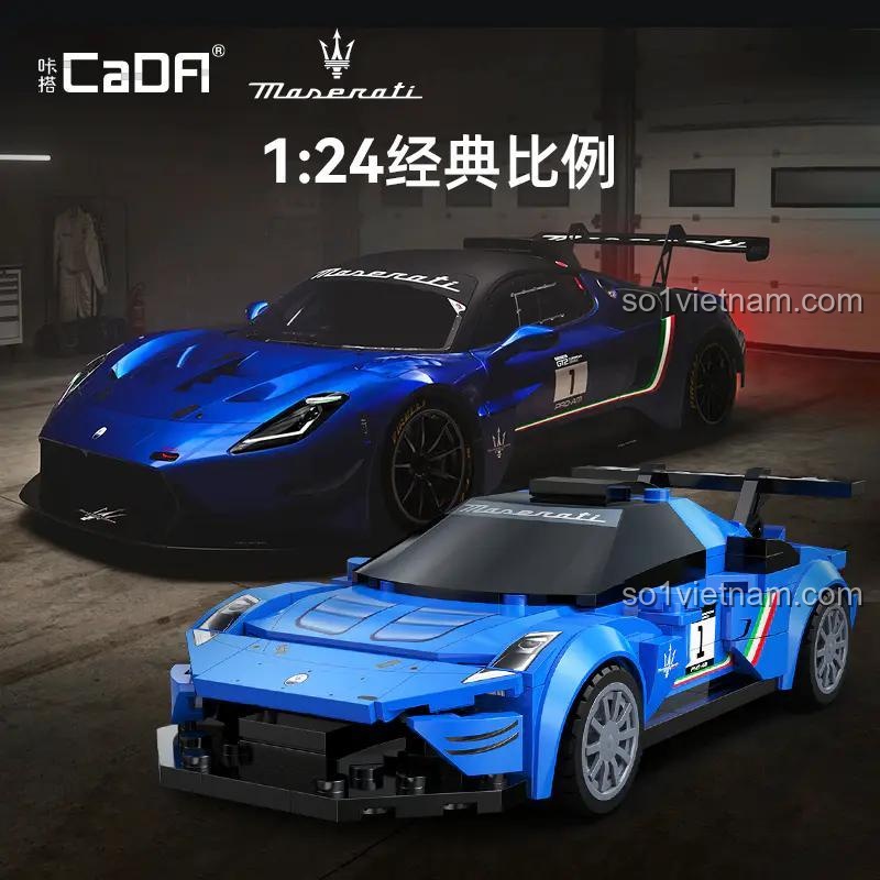 Chi tiết bộ lắp ghép xe đua Maserati GT2 CaDA C55031, thể hiện các bộ phận và cách lắp ráp