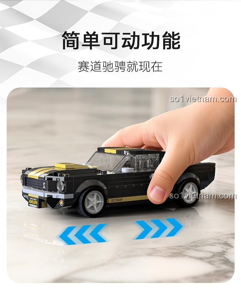 Lắp ráp dễ dàng CaDA C55034 Shelby GT350H 1:24, bộ lắp ghép xe đua cơ bắp, kích thích sáng tạo, giá tốt cho bé trai 8 tuổi.