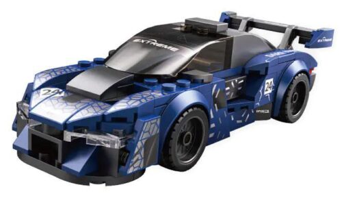 Mô hình xe đua CaDA C55051 Tốc độ Bóng đêm, bộ lắp ghép xe hơi màu xanh dương cho bé 8 tuổi