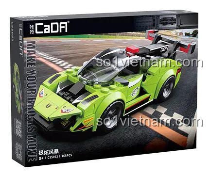 Hộp sản phẩm bộ đồ chơi CaDA C55052 Siêu Xe Cực Quang, xe đua tốc độ cao cho bé trai 8 tuổi