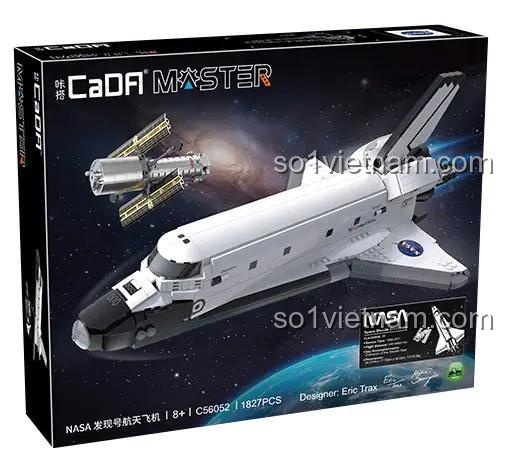 Hộp bộ lắp ráp CaDA C56052, đồ chơi lắp ghép DoubleE 56052, mô hình tàu con thoi Discovery, 1827 mảnh ghép, chinh phục không gian, giá rẻ cho bé trai 8 tuổi.