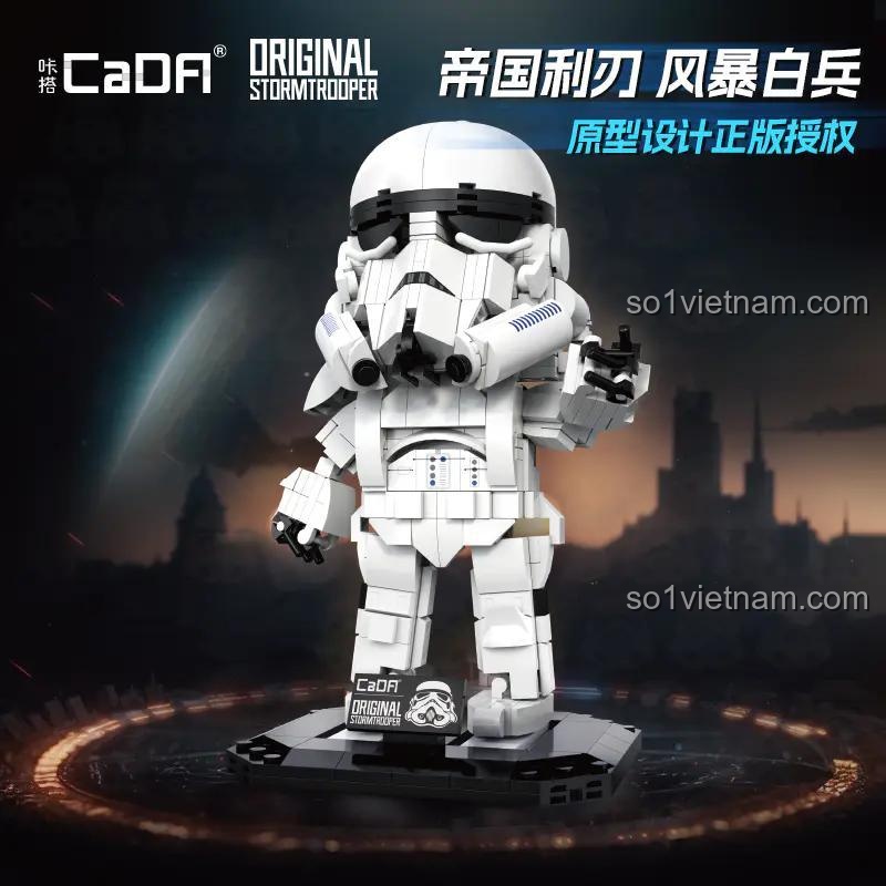 Đồ chơi mô hình Stormtrooper CaDA C59091 biểu tượng Đế chế, lính bão Star Wars tạo dáng linh hoạt, chất lượng tốt cho con trai 8 tuổi.