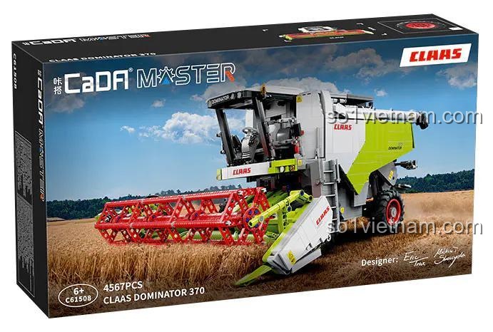 Hình ảnh hộp sản phẩm đồ chơi mô hình CaDA C61508, mô phỏng Cỗ máy nông nghiệp CLAAS Dominator. Hộp to, sang trọng, thích hợp làm quà tặng.