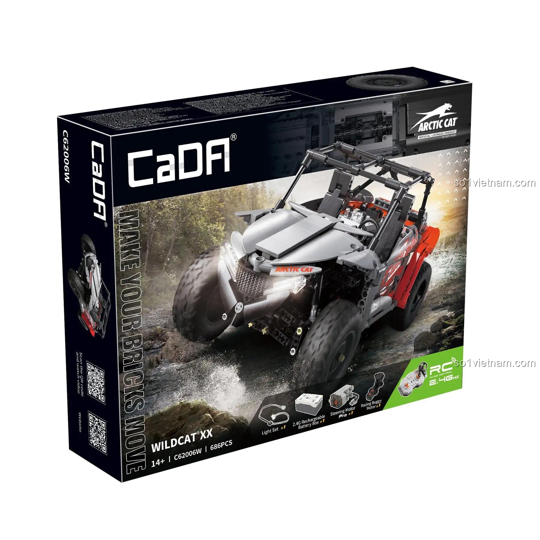 Hộp đồ chơi lắp ráp Xe Địa Hình Wildcat XX DoubleE C62006, có điều khiển từ xa, phù hợp bé trai 6 tuổi