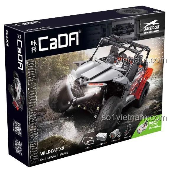 Hộp sản phẩm đồ chơi lắp ráp CaDA C62006 Xe Địa Hình Wildcat XX, món quà đáng tiền cho bé trai 6 tuổi