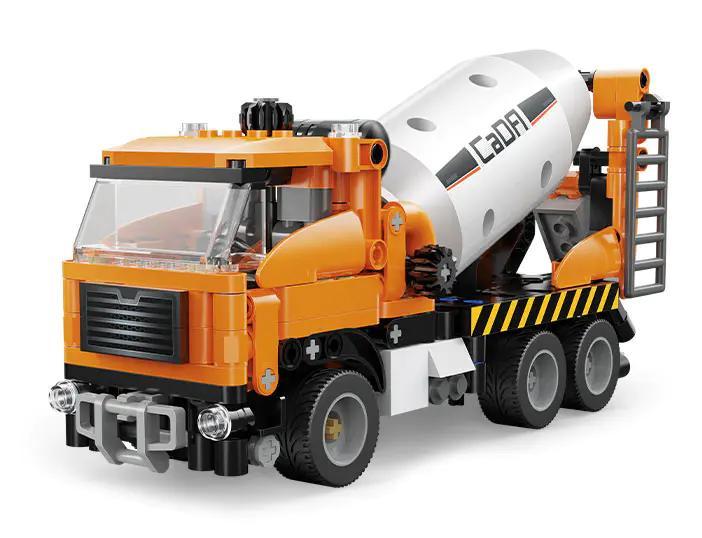 bộ lắp ghép Xe Trộn Bê Tông Mini CaDA C65021 chất lượng cao cho bé trai 8 tuổi, mô hình xe công trình bồn trộn xoay được, giá tốt.
