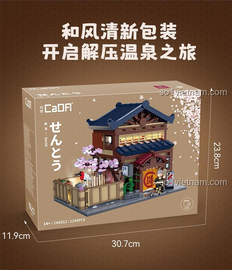 Mô hình nhà tắm truyền thống Nhật Bản CaDA C66012 với minifigure và chim