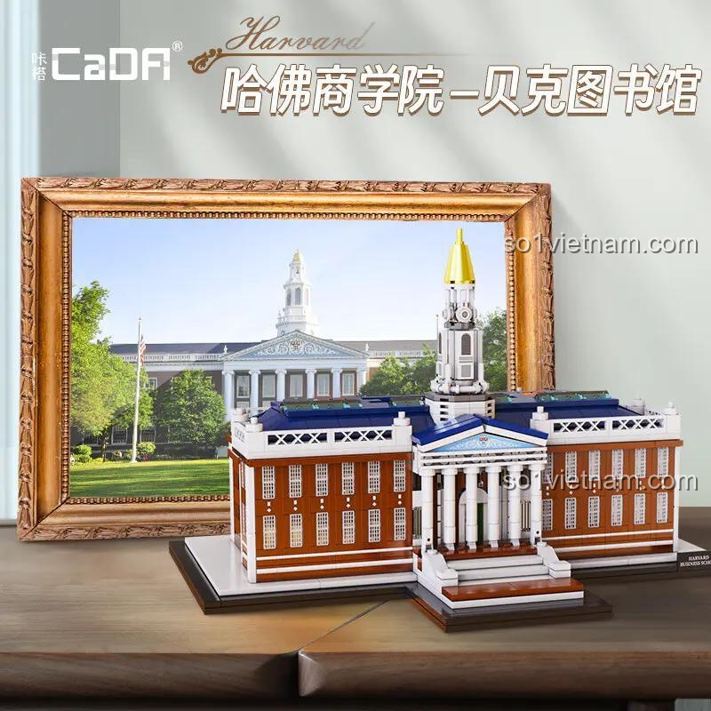 Mô hình Trường Kinh doanh Harvard C66016 đặt cạnh khung ảnh