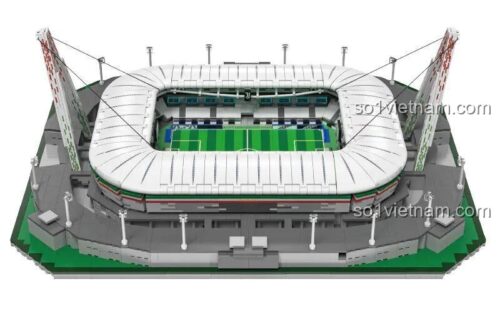 Hộp sản phẩm đồ chơi mô hình Sân vận động Juventus Double E 66021, chất lượng cao, đáng tiền, dành cho thanh niên 14 tuổi.