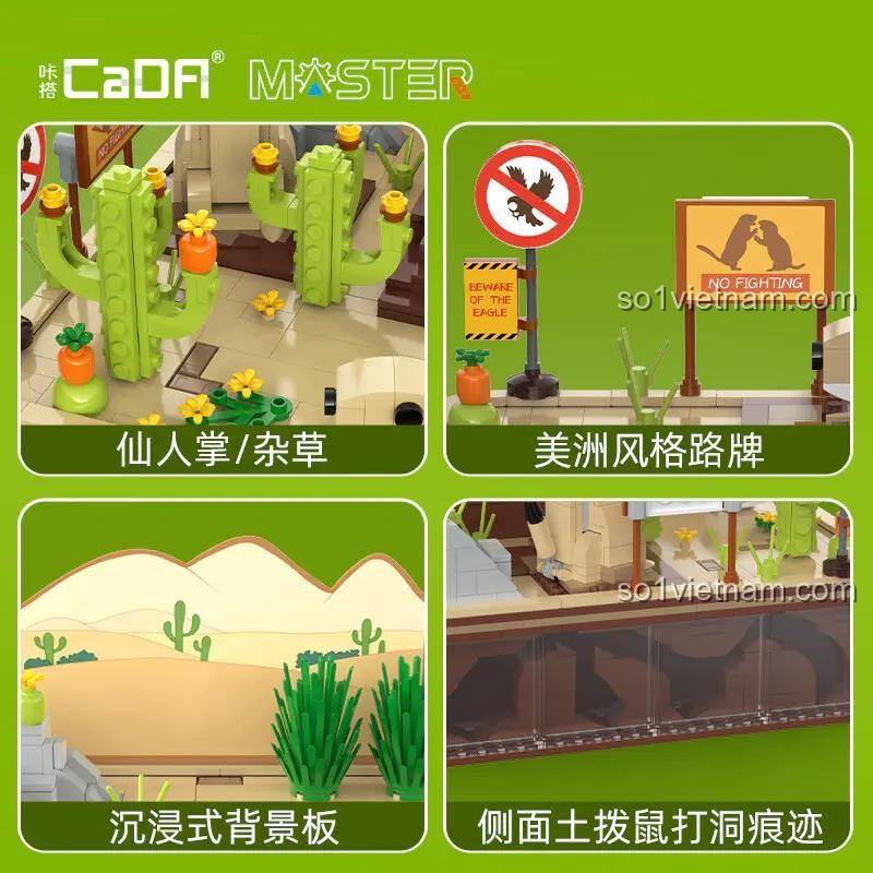 Mô hình chuột đất có thể lắc đầu trong bộ lắp ghép CaDA C71008 Cảnh Quan Động Vật Chuột Đất