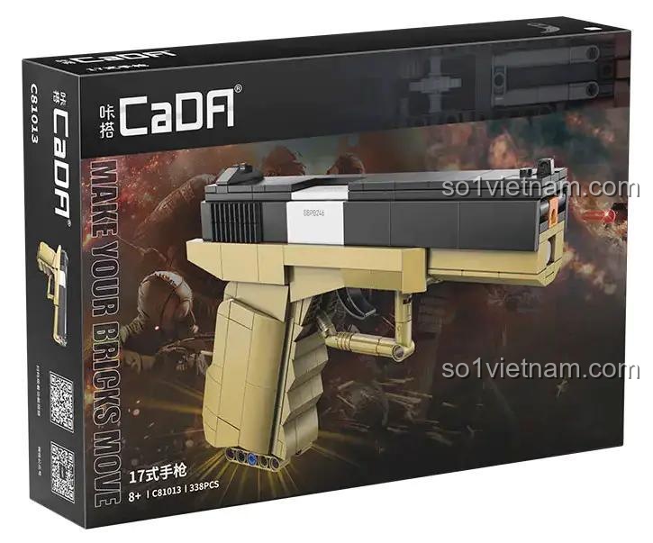 Hộp đựng mô hình súng lục Glock 17 CaDA C81013, 338 chi tiết, 8+ tuổi