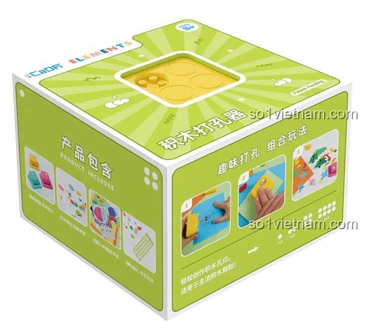 Hộp sản phẩm bộ đồ chơi CaDA D031-001 Dụng cụ đục lỗ khối lắp ghép, đồ chơi sáng tạo cho trẻ 8 tuổi, giá tốt.