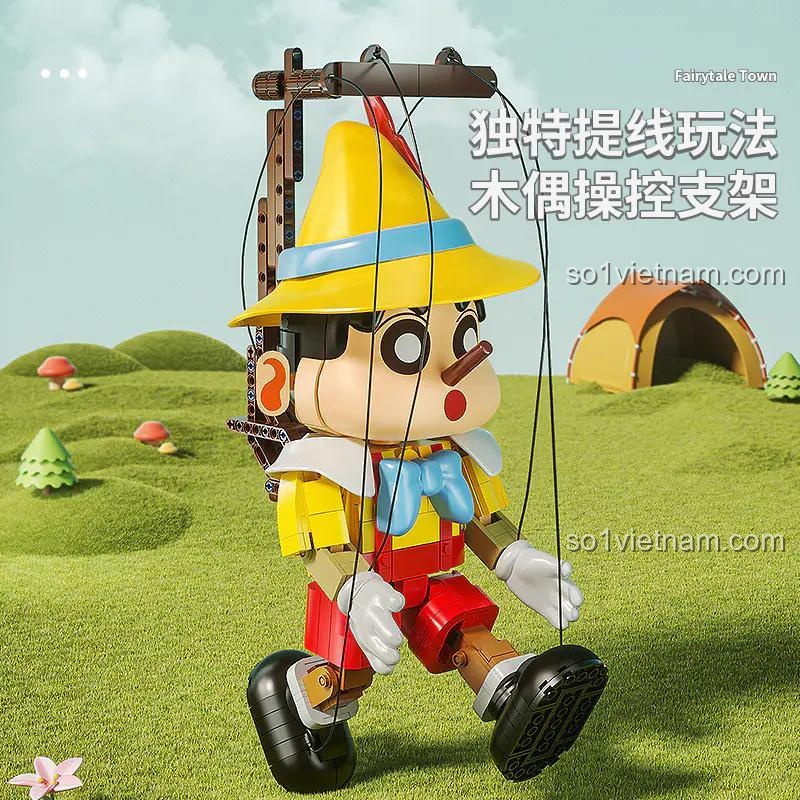 Mô hình Pinocchio Caichu CC2011 với cơ chế điều khiển dây độc đáo, đồ chơi mô hình Búp bê gỗ Pinocchio, rèn luyện khéo léo cho bé 8 tuổi.