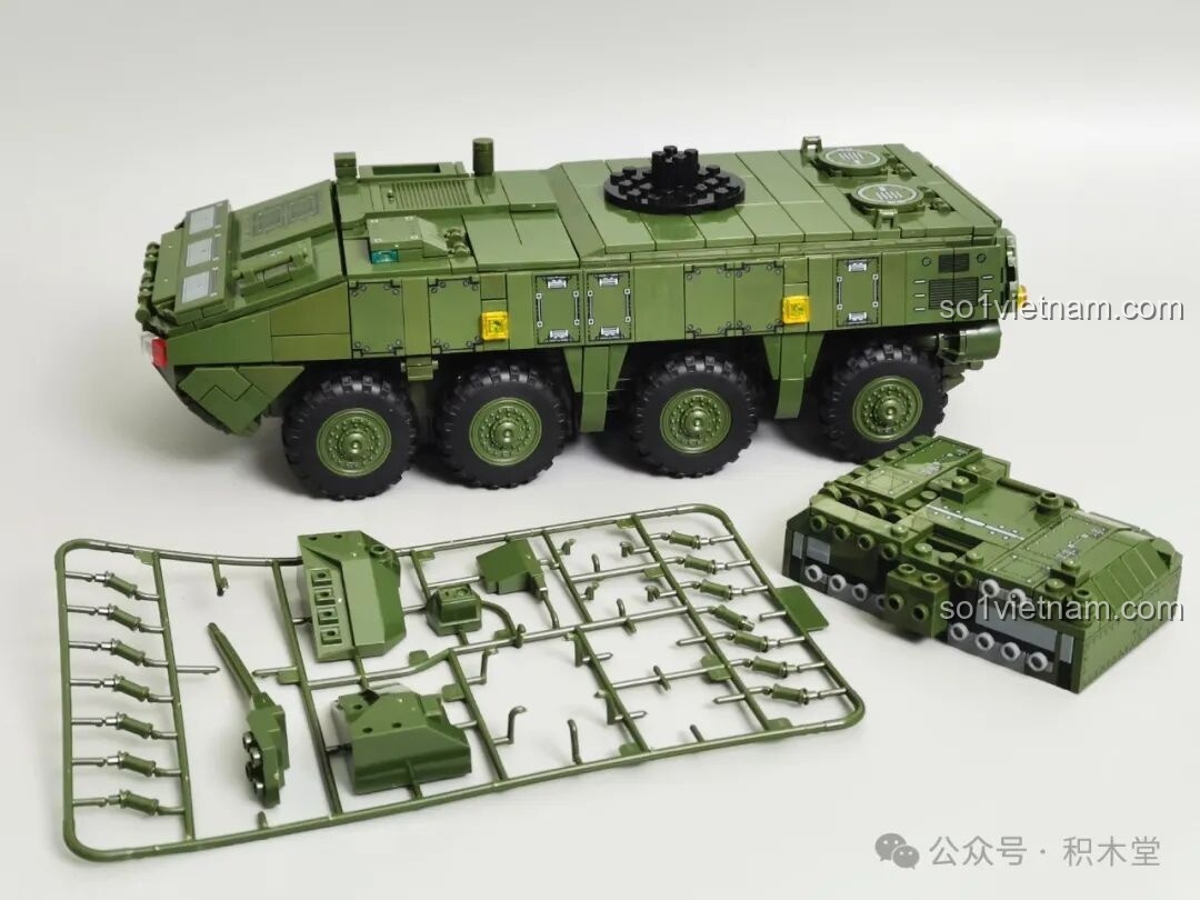 Chi tiết tháp pháo không người lái của mô hình 12GO 96008 ZBL-19, thể hiện sự tinh xảo trong thiết kế.