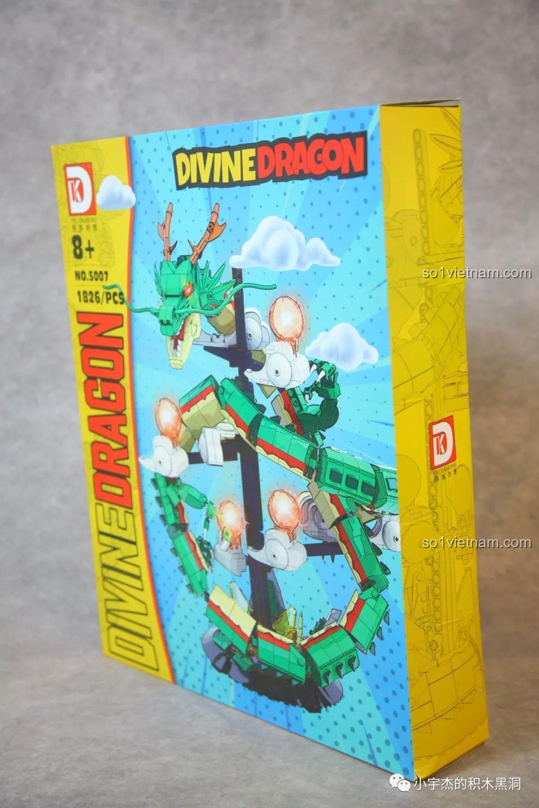 Cạnh bên của hộp đồ chơi xếp hình Shenron từ Dragon Ball 5007, cho thấy độ dày và thiết kế tổng thể của bao bì.